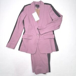 Wildfang Pant Suit Empower Colorblock Tux Blazer Pant Womens Small Mauve Black